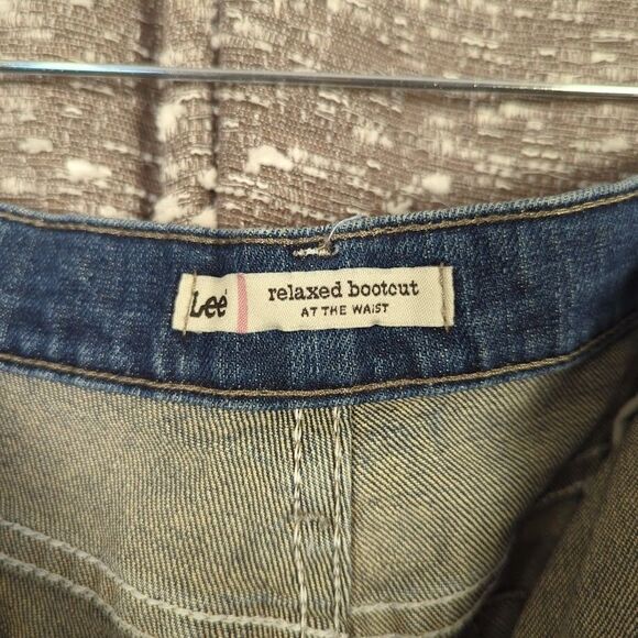 Lee Relaxed Bootcut At The‎ Waist Dark Wash Blue Denim Jeans Women's 16 Short - Picture 8 of 12